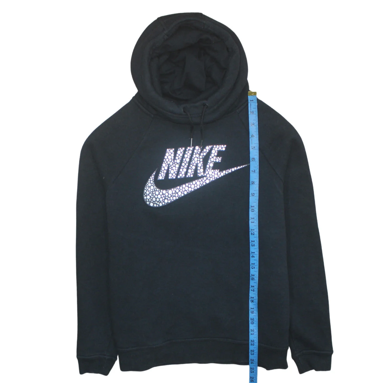 Nike Women Black L Pullover Hoodie Sweatshirt Logo Cotton Blend - Image 3