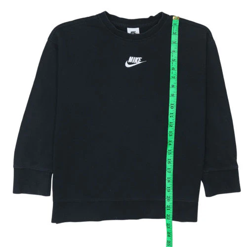 Nike Women Black M Pullover Sweatshirt Crew Neck Logo Classic - Image 3