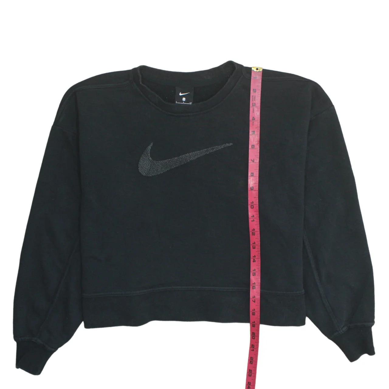 Nike Women Black S Crew Neck Pullover Sweatshirt Cotton Blend - Image 3