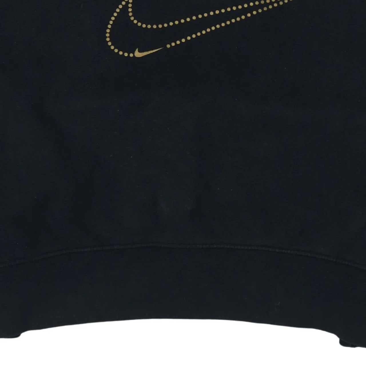 Nike Women Black Small Cropped Pullover Sweatshirt Gold Logo - Image 8