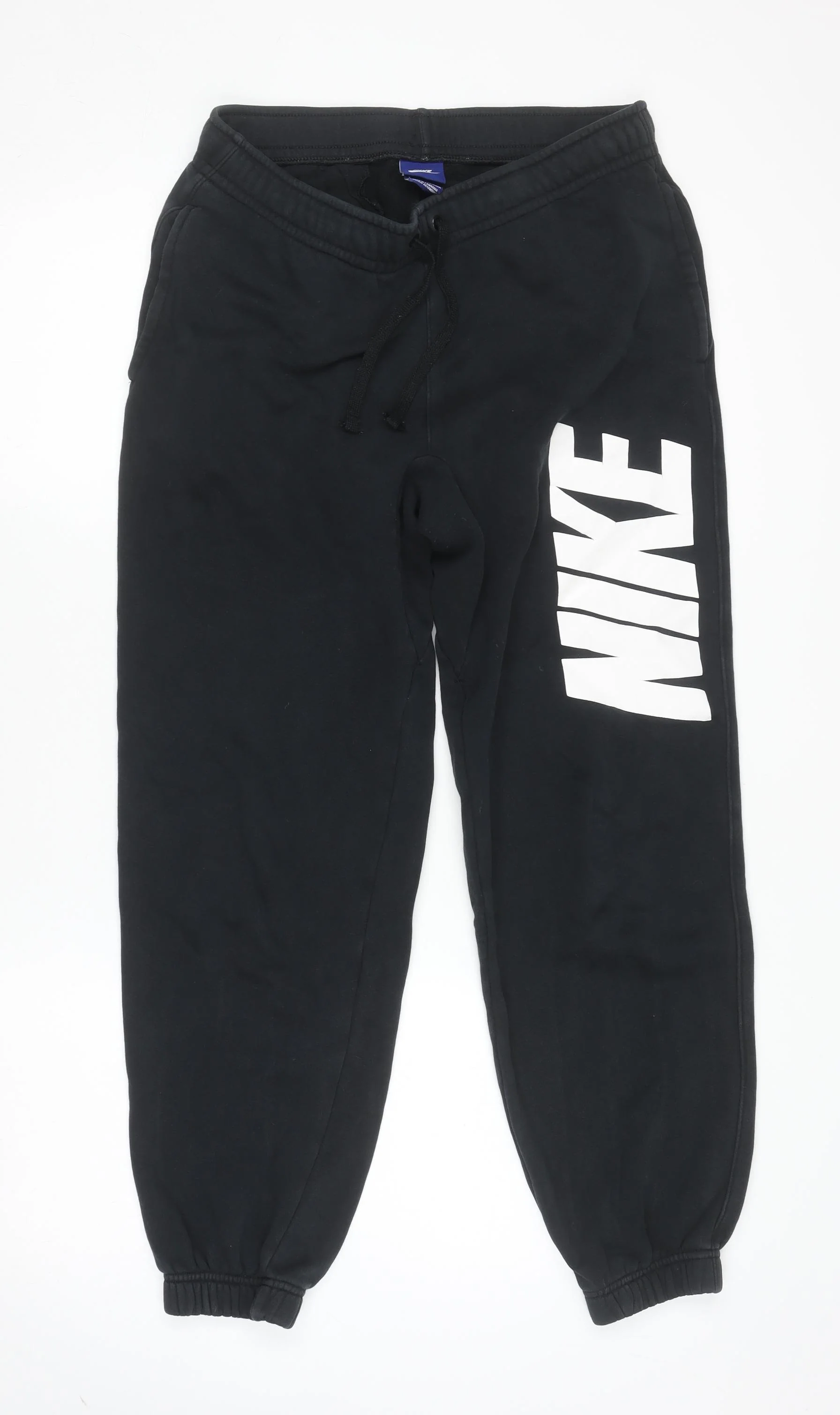 Nike Women Black Small Jogger Activewear Trousers Fleece Cotton Blend