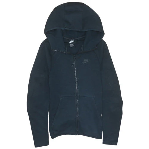 Nike Women Black XS Full Zip Hoodie Cotton Blend Athletic