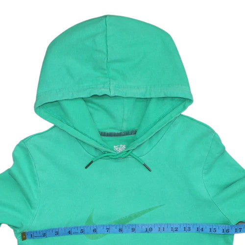 Nike Women Green Hoodie UK 12/14 Pullover Cotton Athletic Dept - Image 3