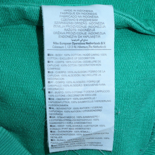 Nike Women Green Hoodie UK 12/14 Pullover Cotton Athletic Dept - Image 5