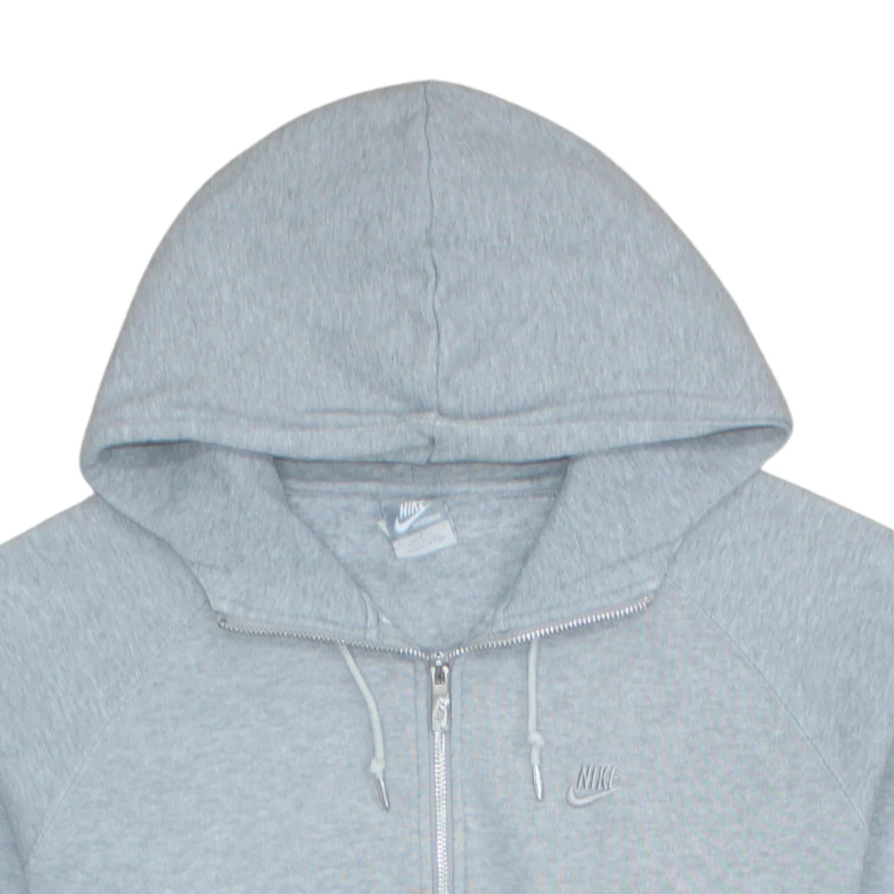 Nike Women Grey 1/2 Zip Hooded Pullover Sweatshirt L Cotton - Image 8