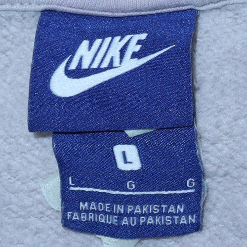 Nike Women Grey Cotton Blend Crew Neck Pullover Sweatshirt L - Image 5