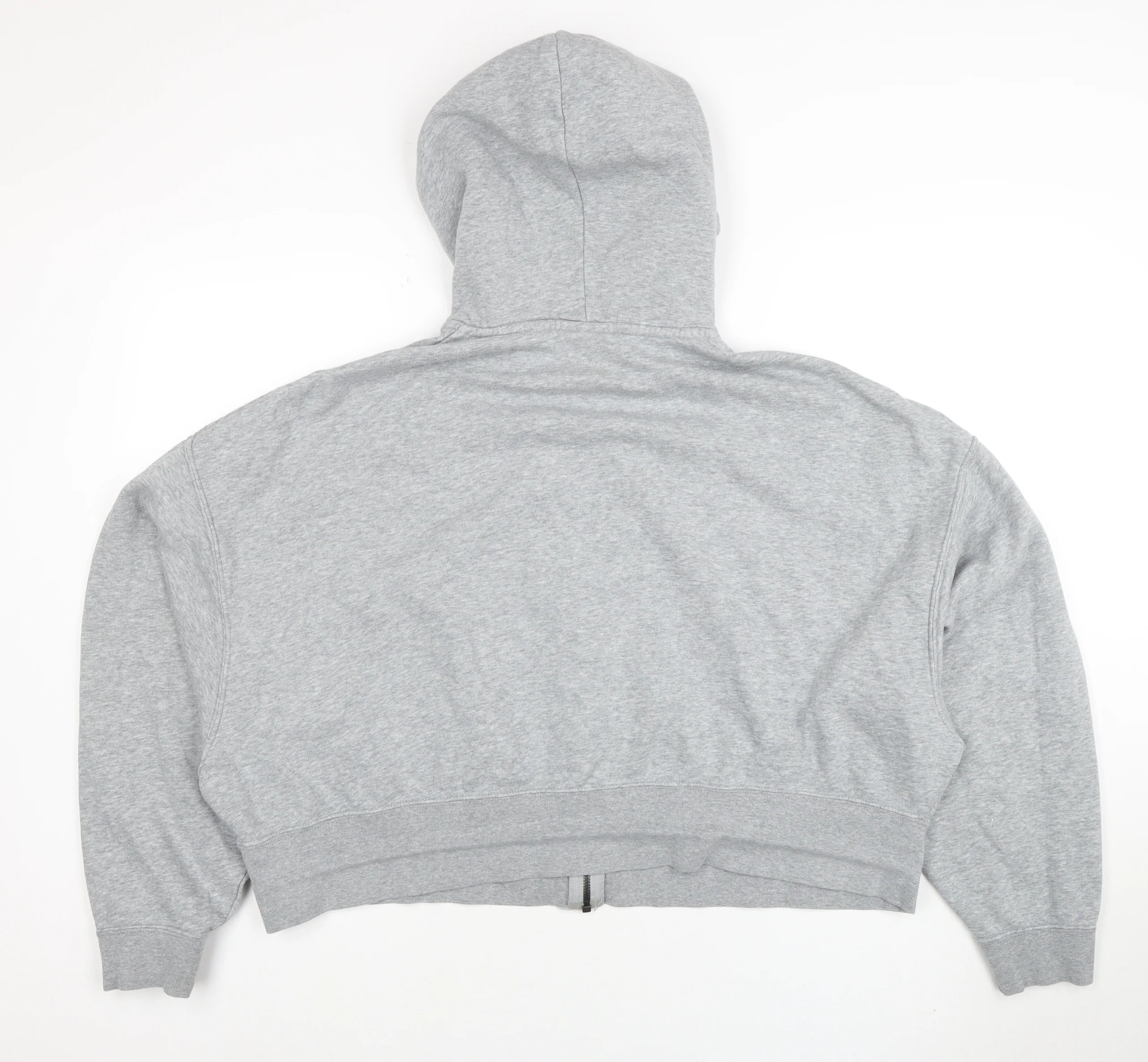 Nike Women Grey Full Zip Hoodie M Cotton Blend Logo Sportswear - Image 3