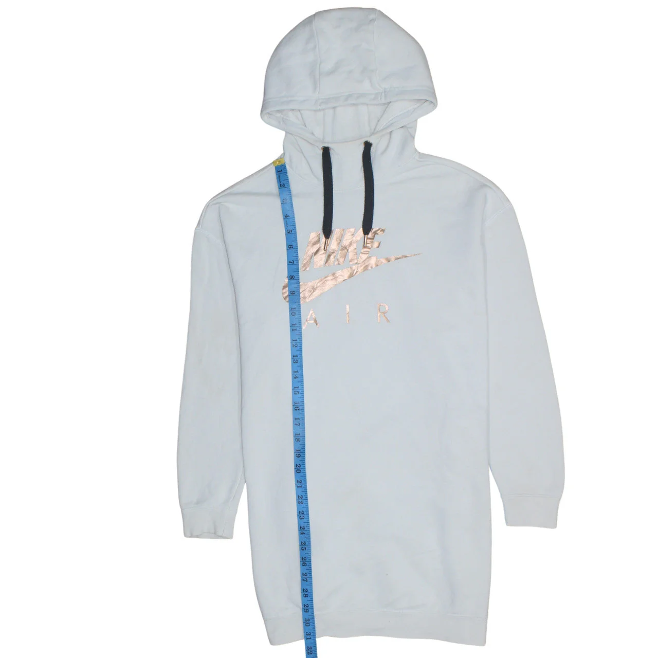 Nike Women Light Blue Long Sleeve Hooded Pullover Hoodie Dress Size S - Image 2