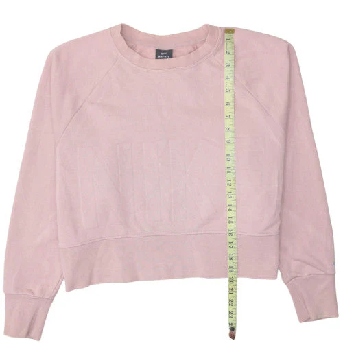 Nike Women Pink Dri-Fit Crew Neck Pullover Sweatshirt Size M - Image 2