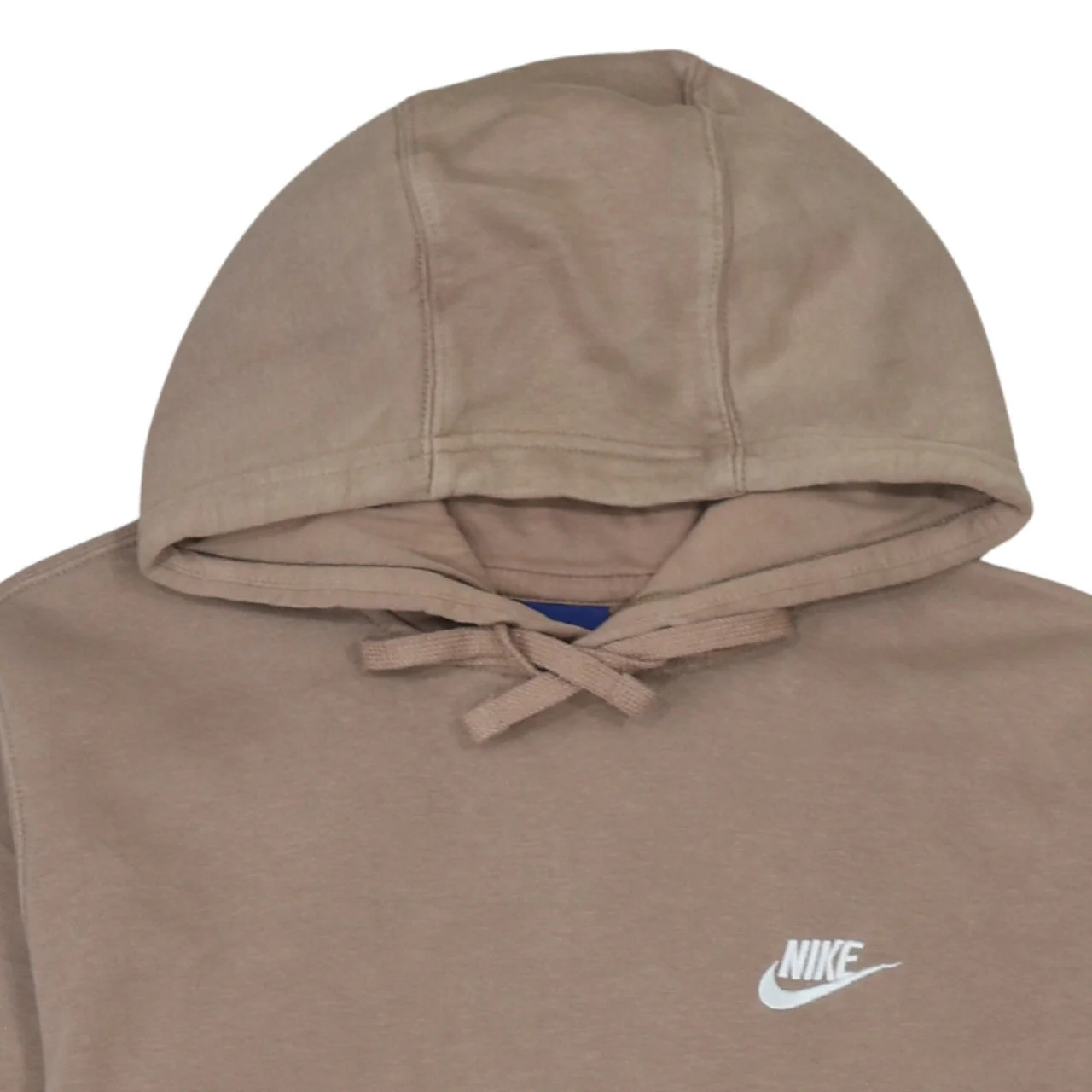 Nike Women’s Beige Pullover Hoodie M Cotton Blend Logo Sweatshirt - Image 7