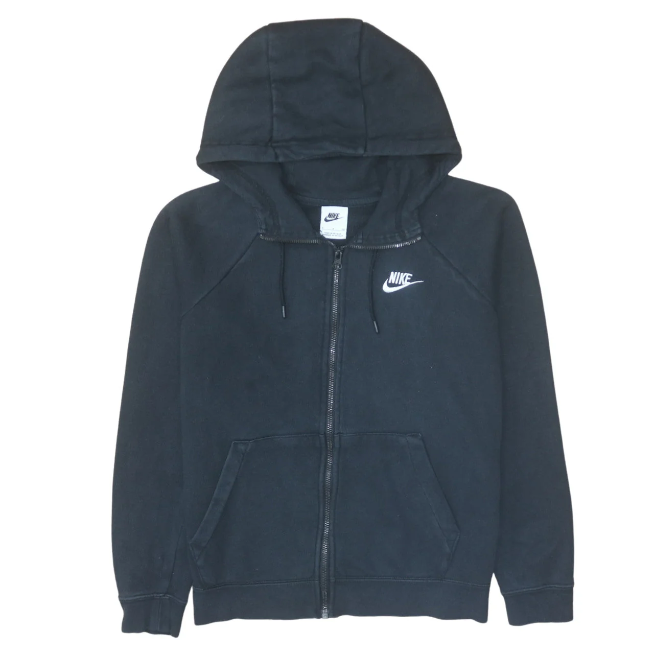 Nike Women’s Black Full Zip Hoodie Small Cotton Blend Lined