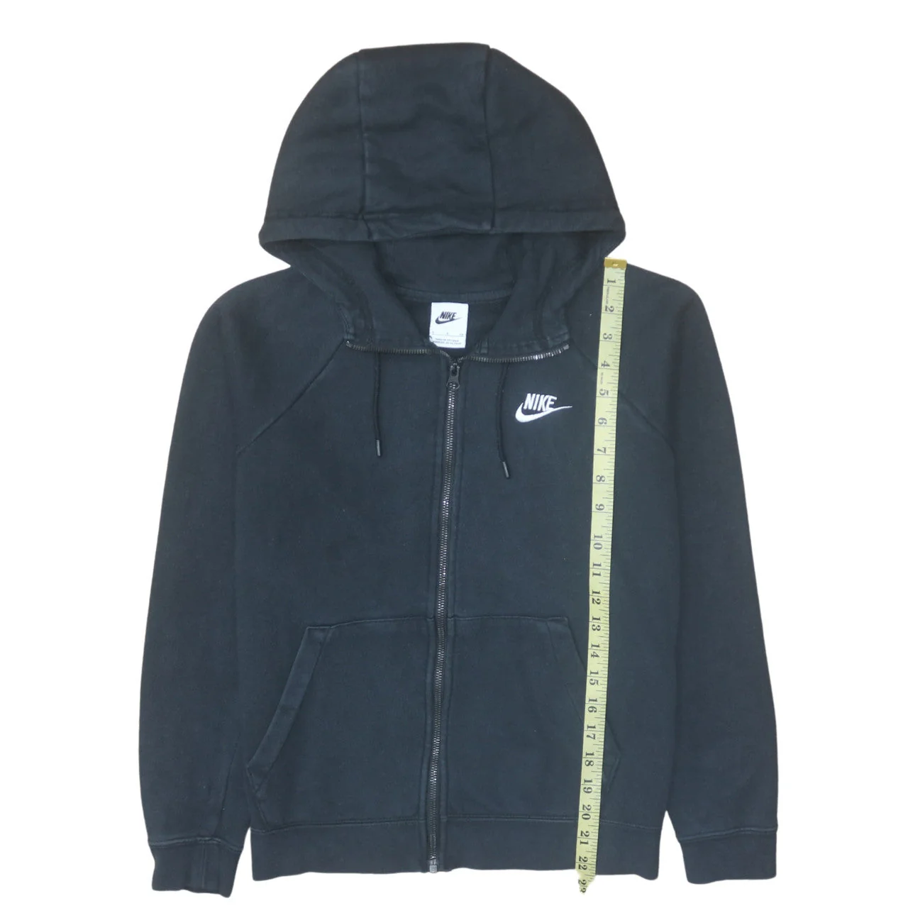 Nike Women’s Black Full Zip Hoodie Small Cotton Blend Lined - Image 3