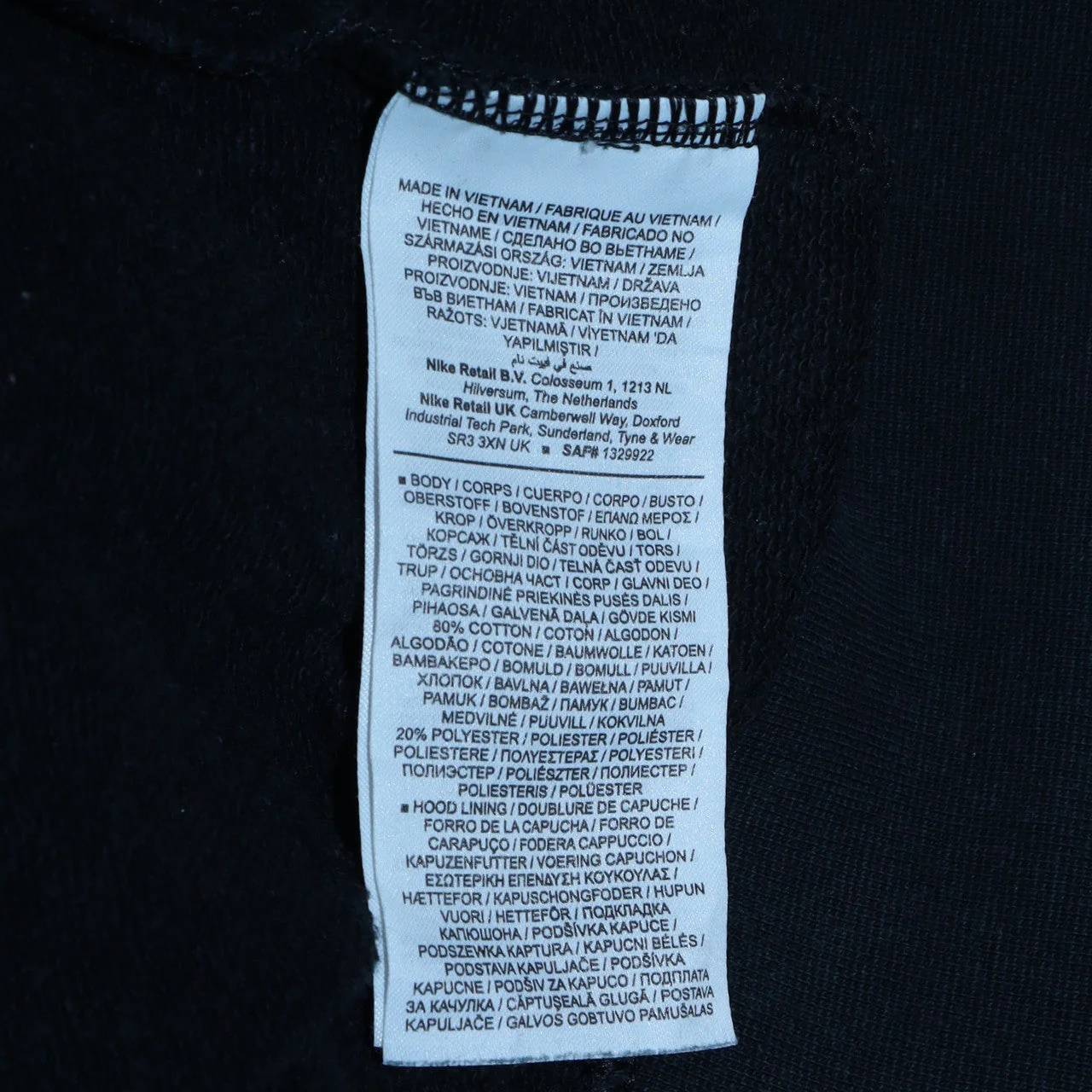 Nike Women’s Black Full Zip Hoodie Small Cotton Blend Lined - Image 6