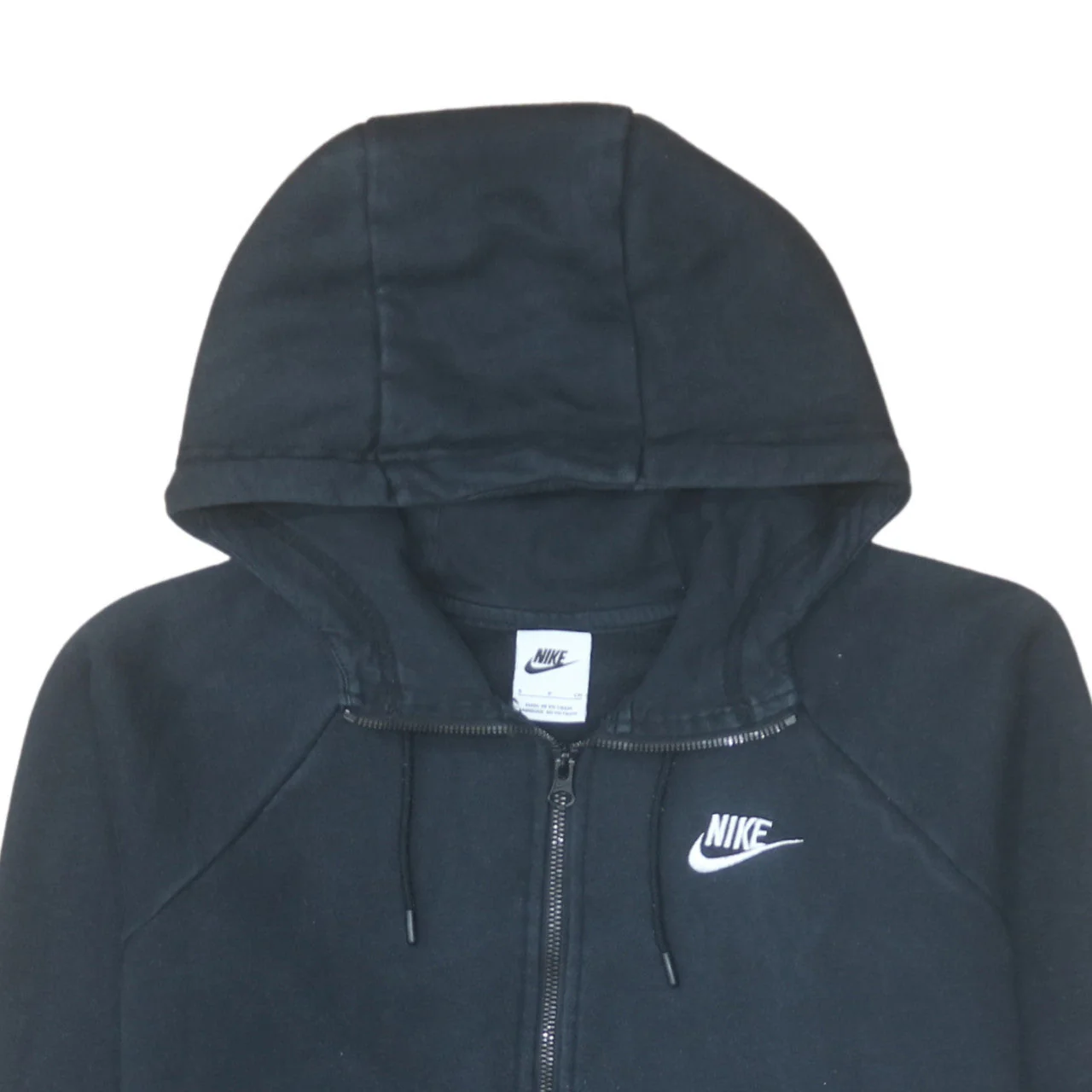 Nike Women’s Black Full Zip Hoodie Small Cotton Blend Lined - Image 7