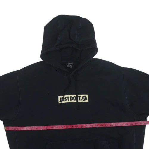 Nike Women’s Black Hoodie XL Pullover Just Do It Logo Cotton Sweatshirt - Image 2