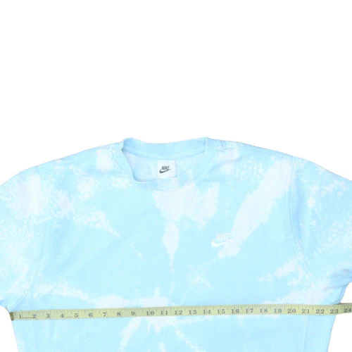 Nike Women’s Blue Tie Dye Crew Neck Sweatshirt Medium - Image 2