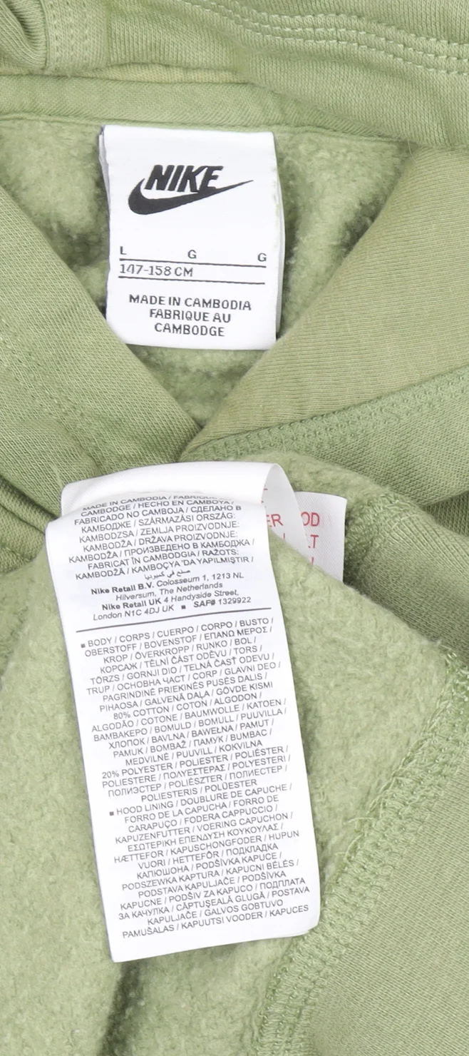 Nike Women’s Green Pullover Hoodie Cotton Blend L (12) Casual Sportswear - Image 4