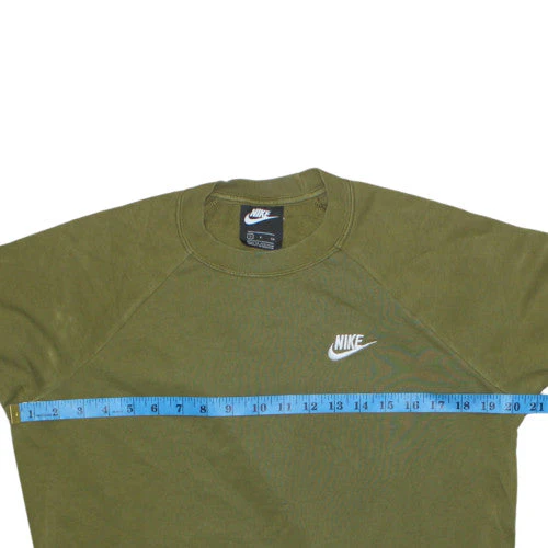 Nike Women’s Green Pullover Sweatshirt Small Cotton Blend Logo Crew - Image 2