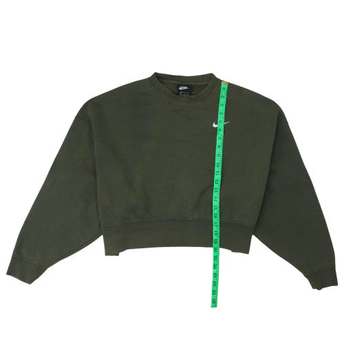 Nike Women’s Khaki Green Pullover Sweatshirt Small Cotton Blend - Image 3