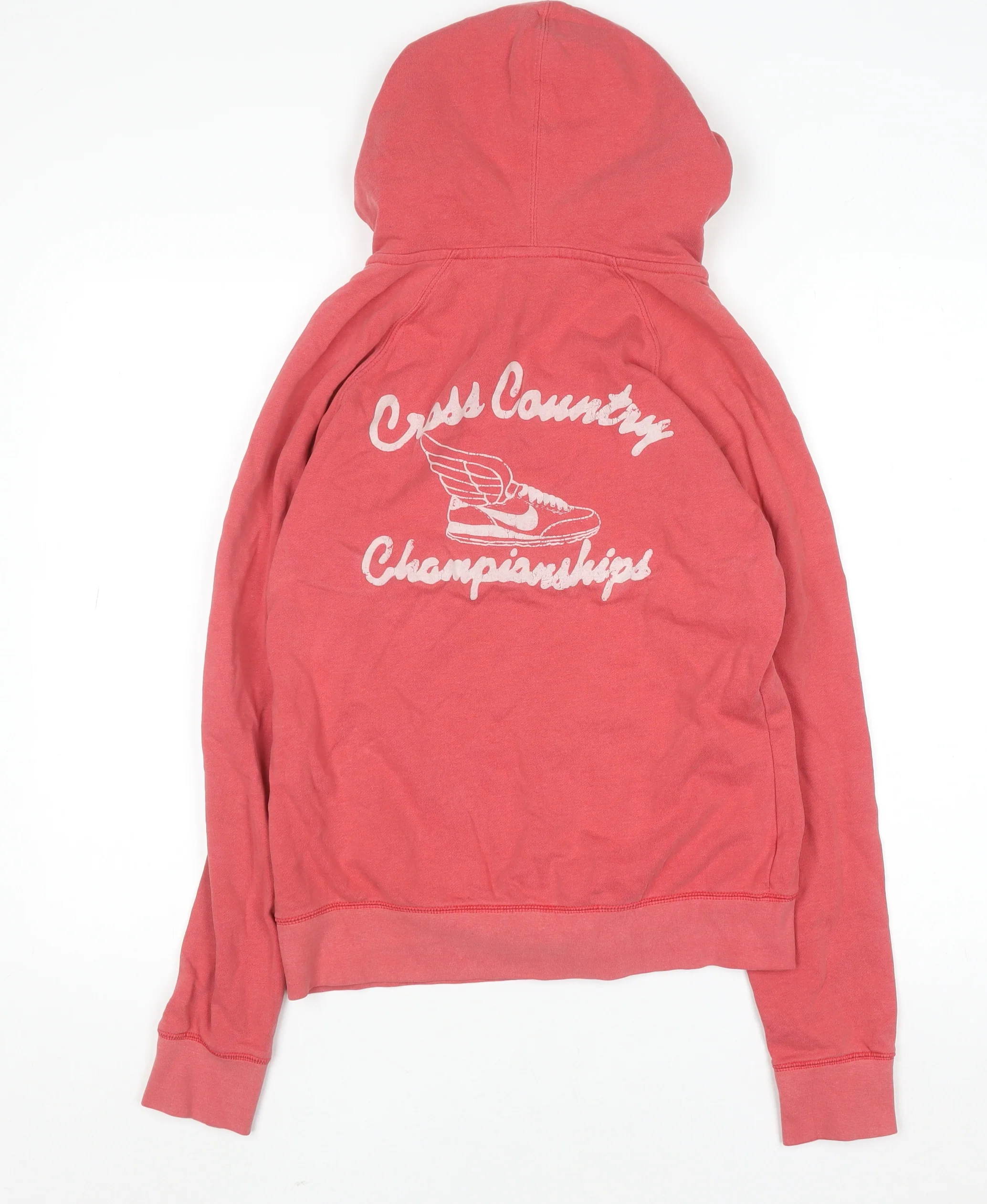 Nike Women’s Pink Full Zip Hoodie Medium Track & Field Graphic - Image 3