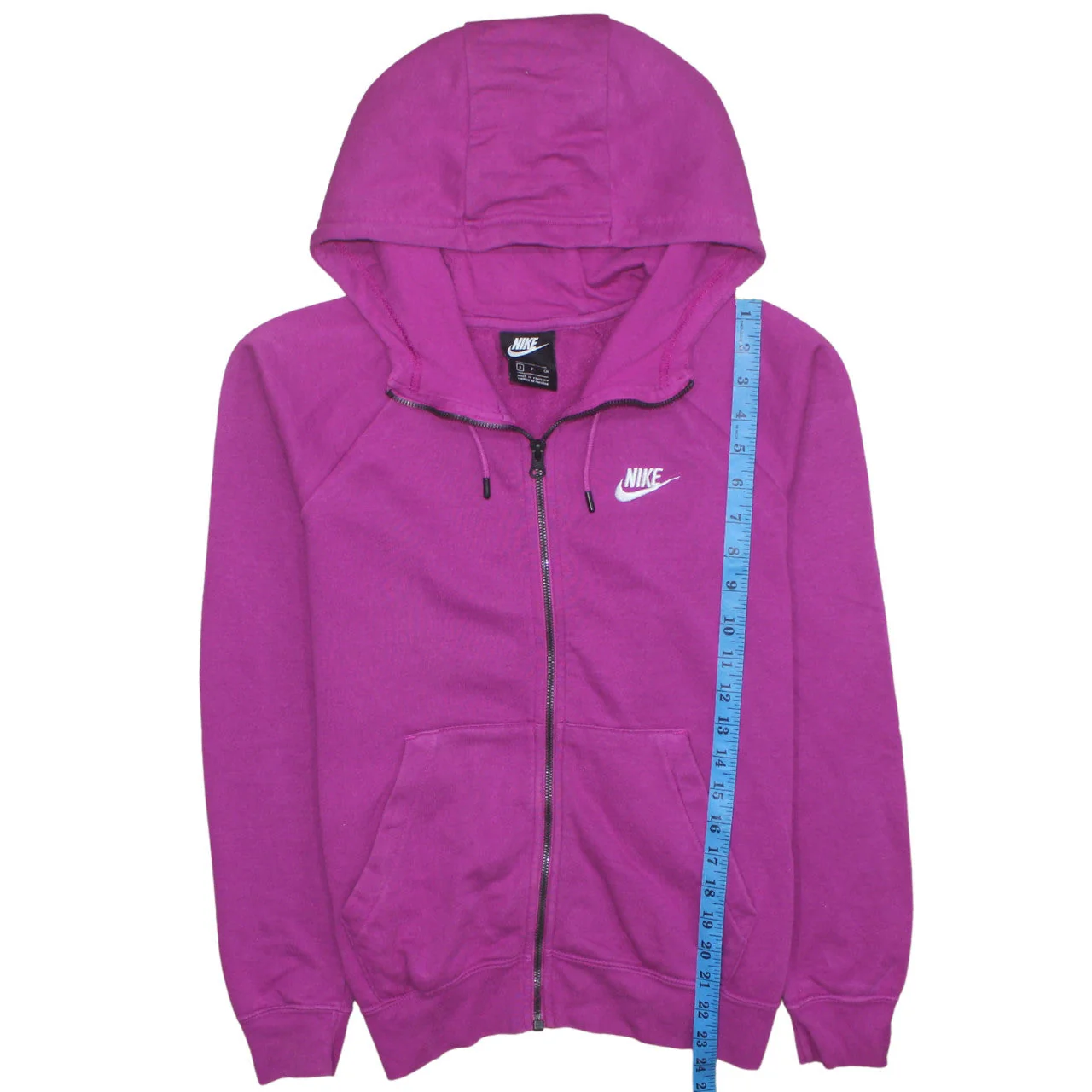 Nike Women’s Pink Full Zip Hoodie Small - Cotton Blend Sportswear - Image 2