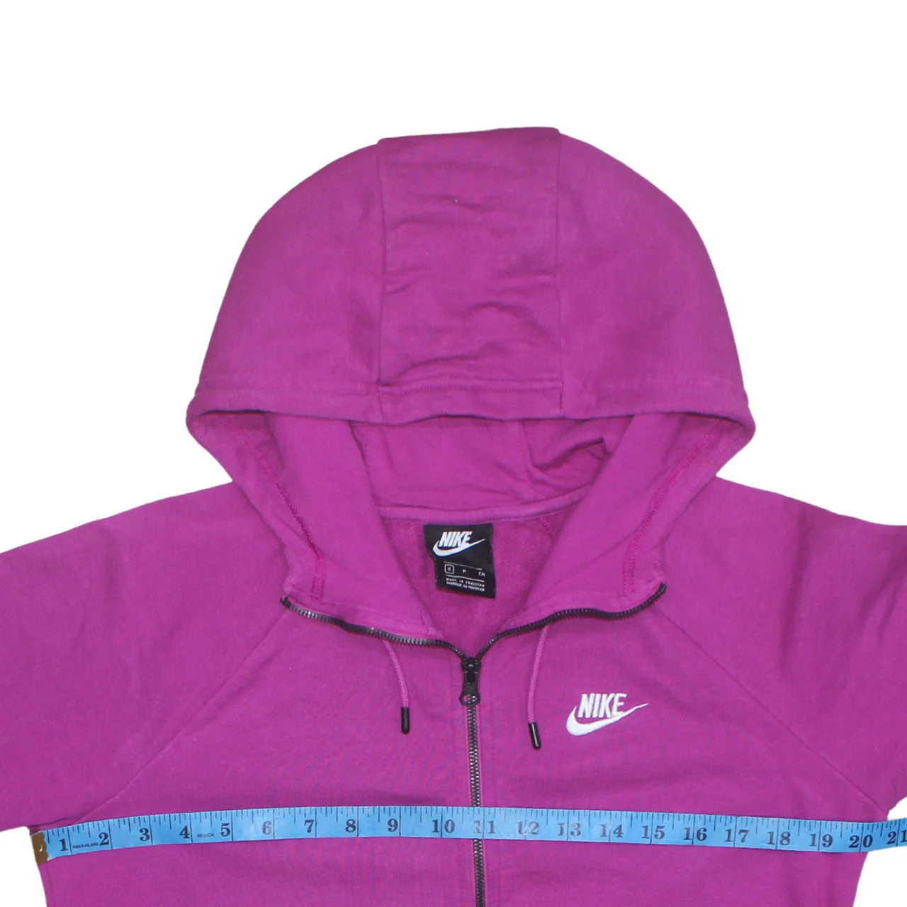 Nike Women’s Pink Full Zip Hoodie Small - Cotton Blend Sportswear - Image 3