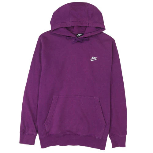 Nike Women’s Purple Pullover Hoodie L Cotton Blend Casual Sportswear