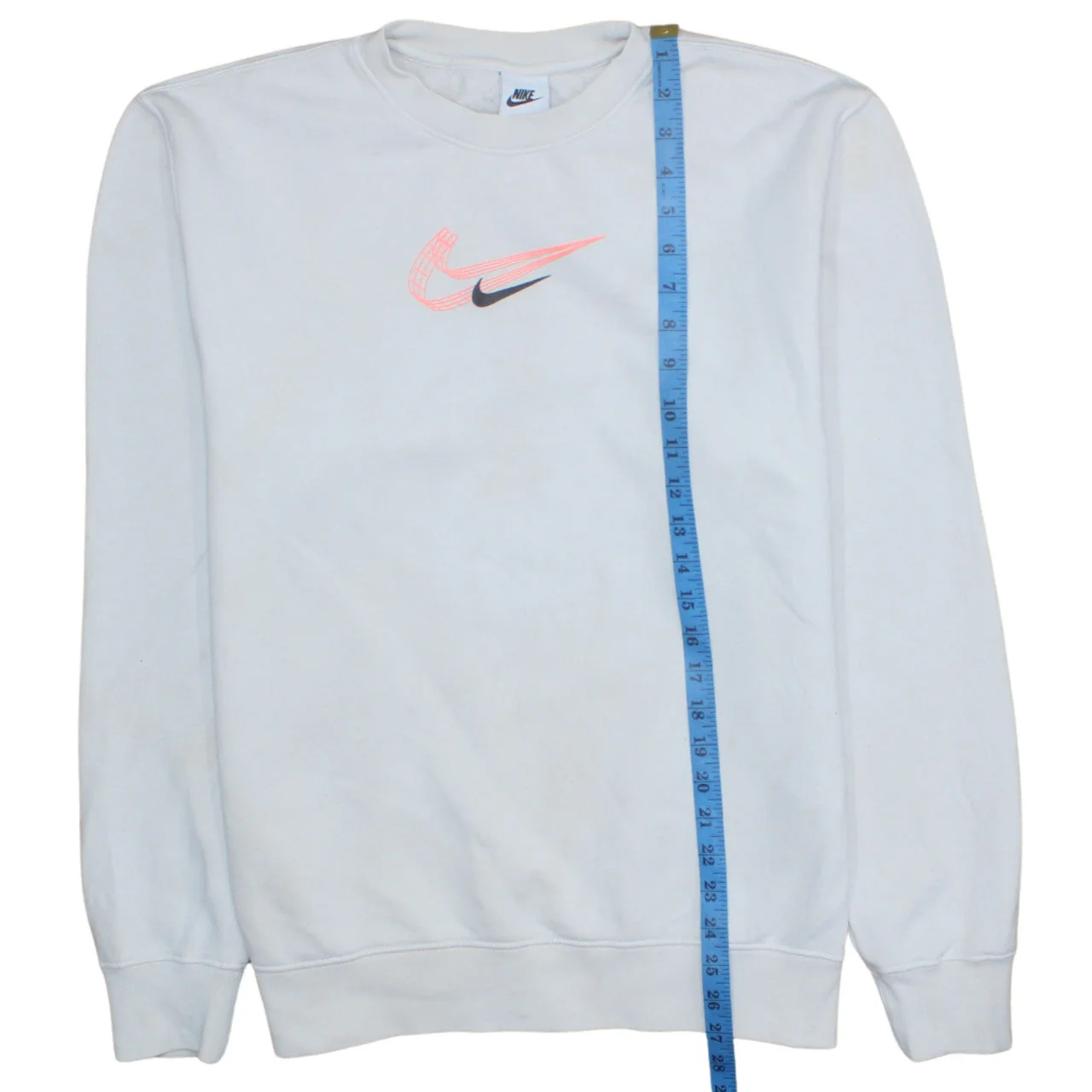 Nike Women White Medium Crew Neck Pullover Sweatshirt - Image 2