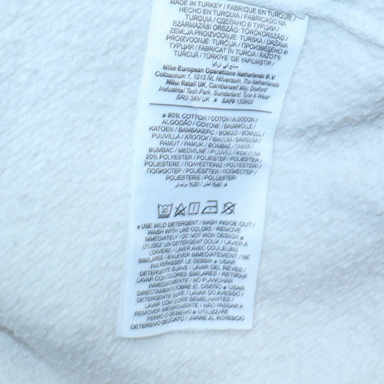 Nike Women White Medium Crew Neck Pullover Sweatshirt - Image 6