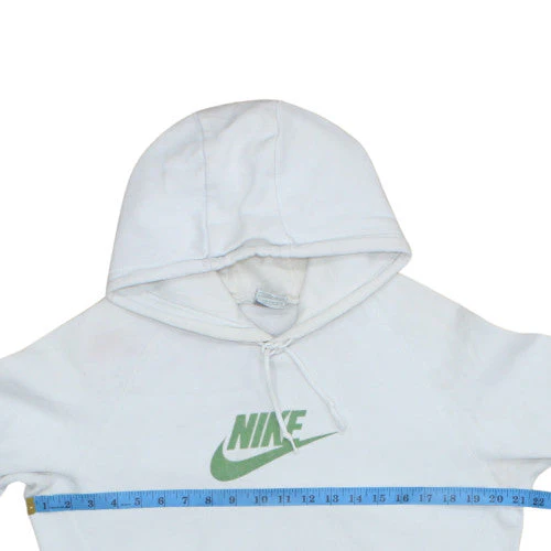 Nike Women White XL Pullover Hoodie with Green Logo - Image 2