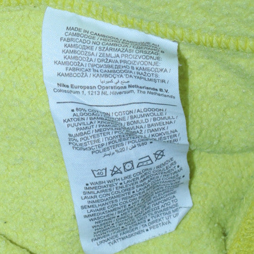 Nike Women Yellow Crew Neck Sweatshirt L Cotton Blend Casual - Image 6