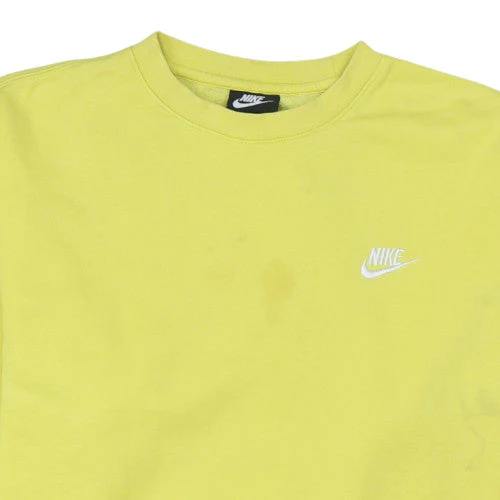 Nike Women Yellow Crew Neck Sweatshirt L Cotton Blend Casual - Image 7