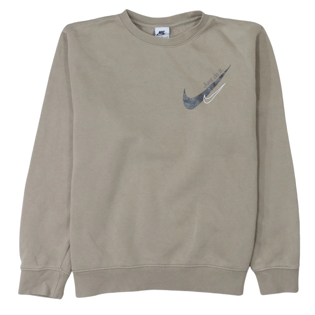 Nike Womens Beige Crew Neck Pullover Sweatshirt M