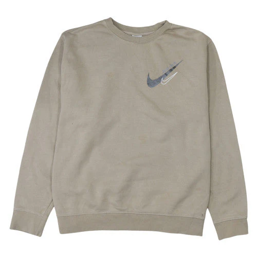 Nike Womens Beige Crew Neck Pullover Sweatshirt XL Cotton Blend