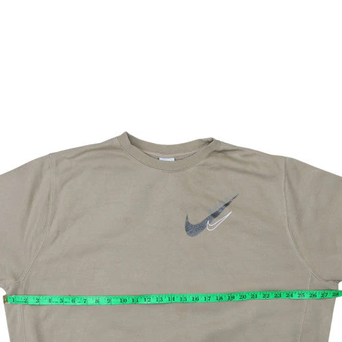 Nike Womens Beige Crew Neck Pullover Sweatshirt XL Cotton Blend - Image 3