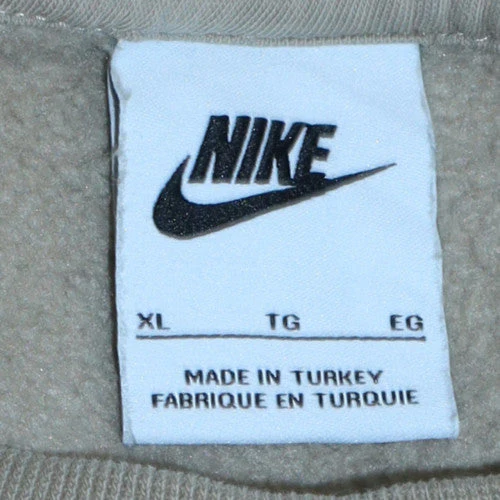 Nike Womens Beige Crew Neck Pullover Sweatshirt XL Cotton Blend - Image 5