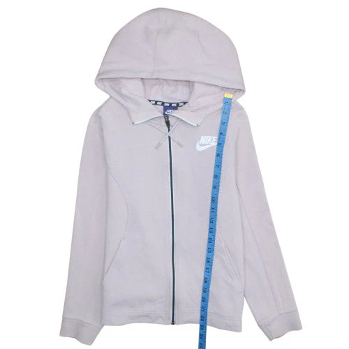 Nike Women's Beige Full Zip Hoodie Small - Cotton Blend Sweatshirt - Image 2