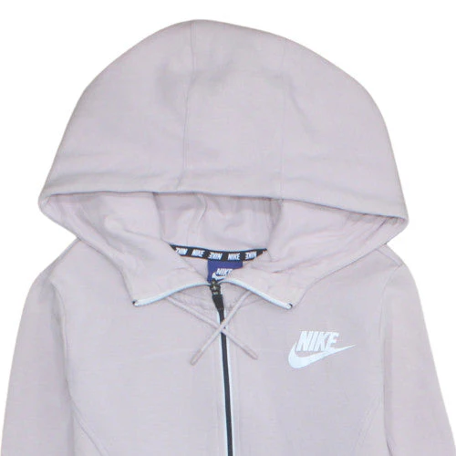 Nike Women's Beige Full Zip Hoodie Small - Cotton Blend Sweatshirt - Image 8