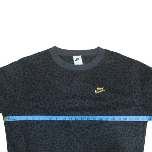 Nike Womens Black Animal Print Pullover Sweatshirt L Polyester - Image 3