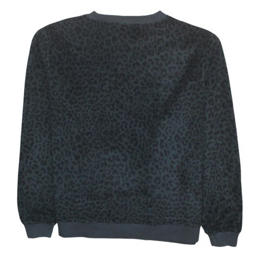 Nike Womens Black Animal Print Pullover Sweatshirt L Polyester - Image 4