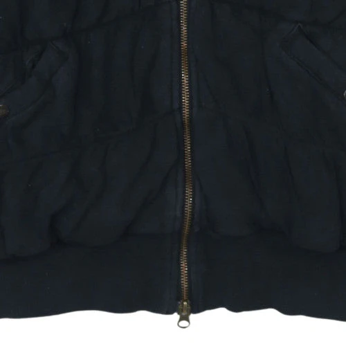 Nike Women's Black Full Zip Hooded Sweatshirt L Quilted Style - Image 7