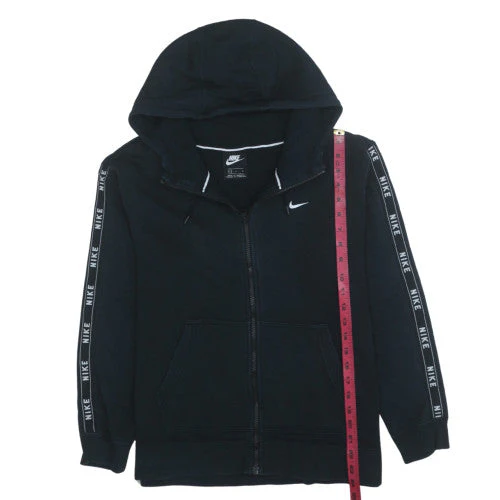 Nike Womens Black Full Zip Hoodie L Logo Hooded Sweatshirt - Image 3