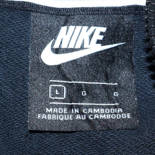 Nike Womens Black Full Zip Hoodie L Logo Hooded Sweatshirt - Image 5
