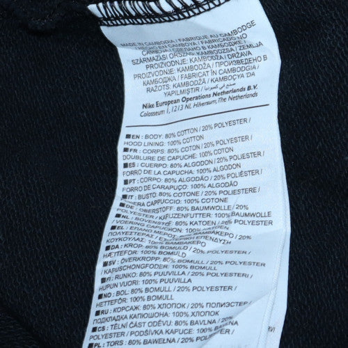 Nike Womens Black Full Zip Hoodie L Logo Hooded Sweatshirt - Image 6