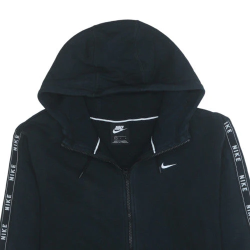 Nike Womens Black Full Zip Hoodie L Logo Hooded Sweatshirt - Image 7