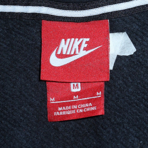 Nike Womens Black Full Zip Hoodie M Gold Logo Cotton Blend - Image 5