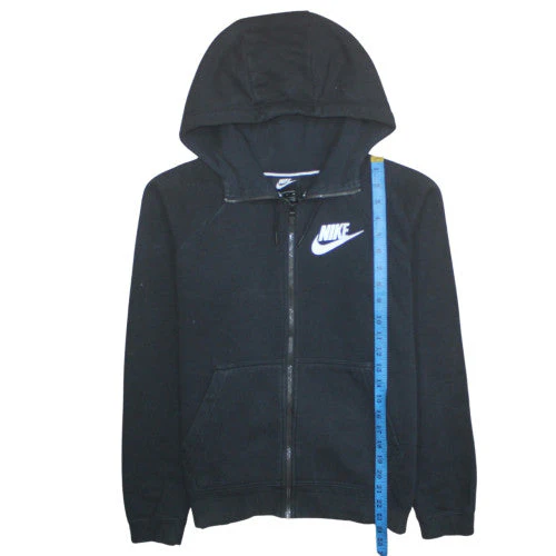 Nike Womens Black Full Zip Hoodie Size S Cotton Blend Sweatshirt - Image 3