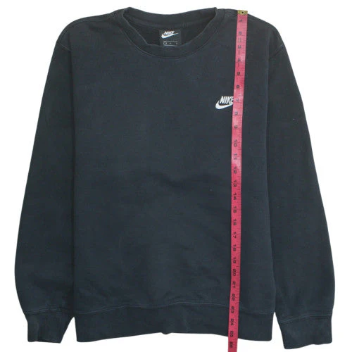 Nike Womens Black L Sweatshirt Crew Neck Pullover Cotton Blend - Image 2