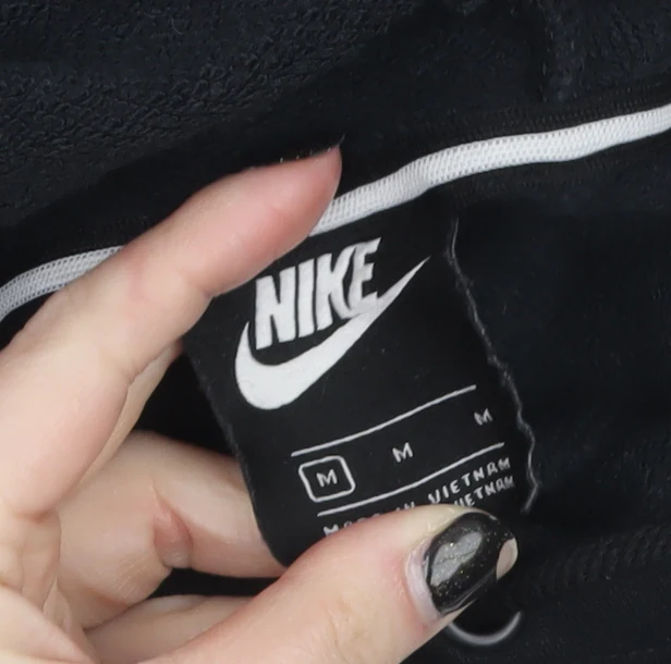 Nike Womens Black Medium Pullover Hoodie with Metallic Logo - Image 5