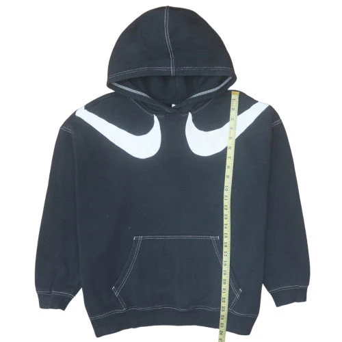 Nike Womens Black Pullover Hoodie L Graphic Logo Cotton Blend - Image 3